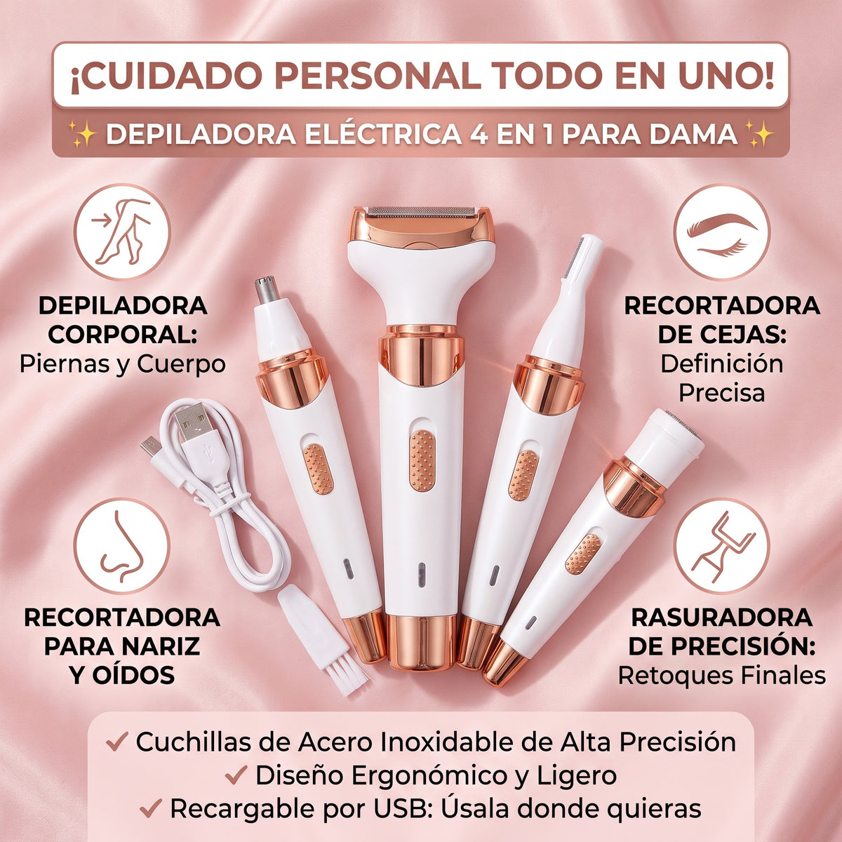 Maquina Depiladora 4 En 1 Dama